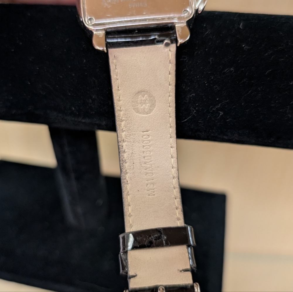 Michele Deco Diamond Chronograph Watch w. Mother Of Pearl Face + Black Band - Picture 4 of 5